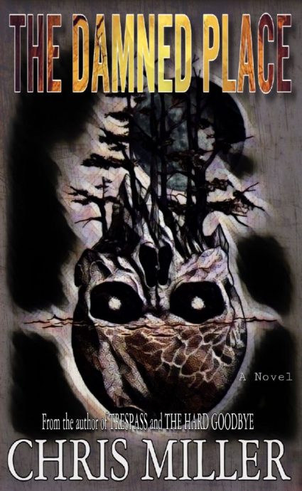 Front cover horror book The Damned Place skull with trees